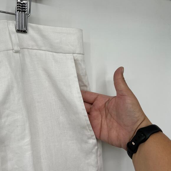 NWT Reformation Mason Linen Pants Pleated Wide Leg Linen Pants Women's 16 White - Picture 11 of 13